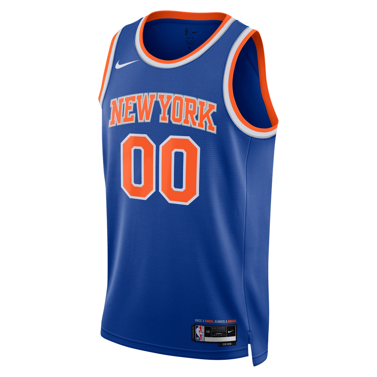 Unisex New York Knicks Nike Blue 2026 NBA Finals Patch Swingman Custom Jersey - Icon Edition