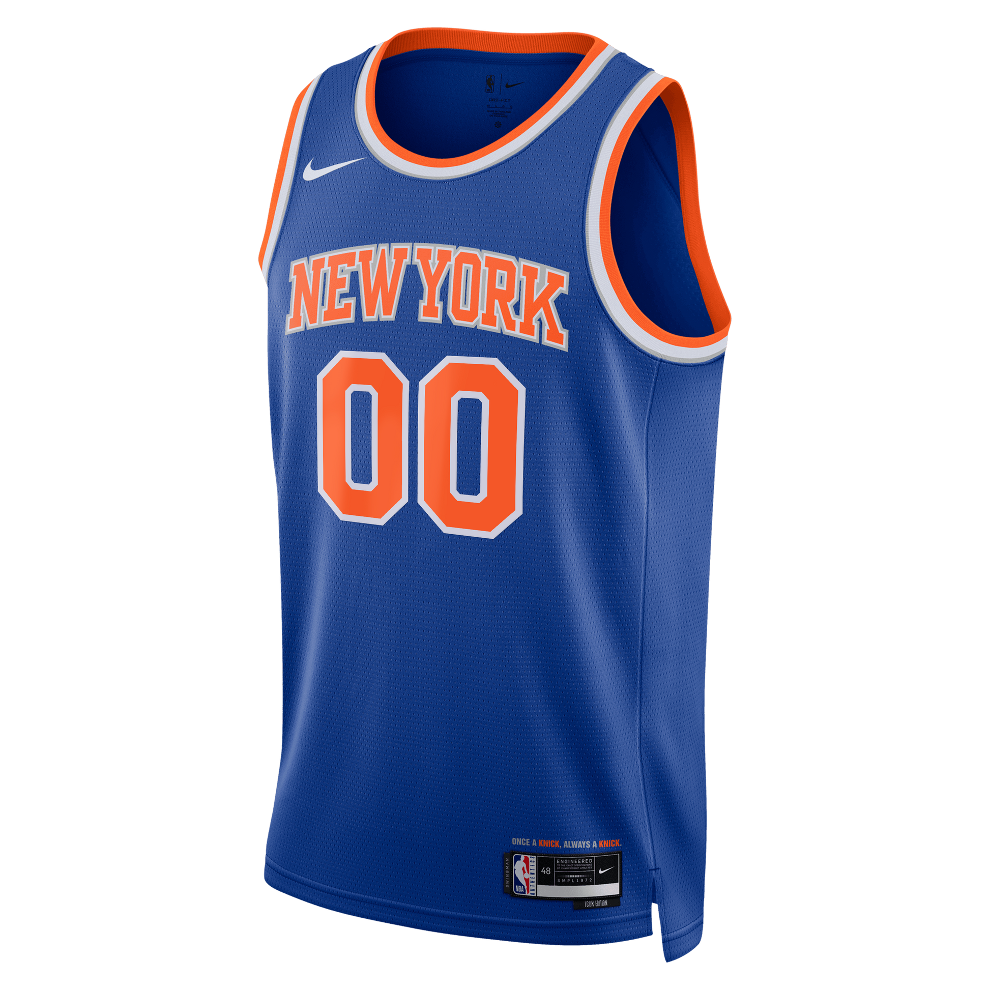Unisex New York Knicks Nike Blue 2026 NBA Finals Patch Swingman Custom Jersey - Icon Edition