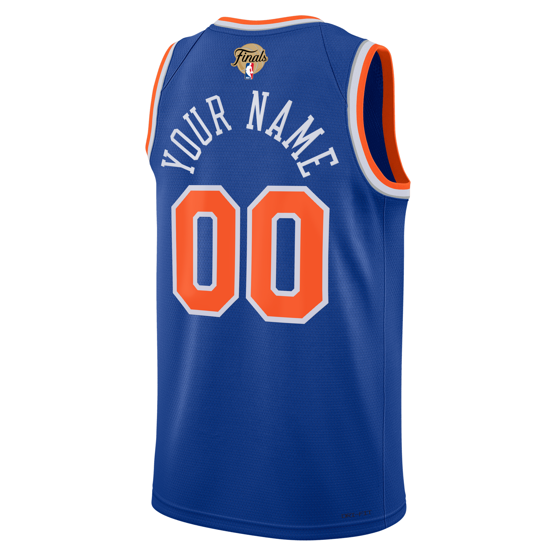 Unisex New York Knicks Nike Blue 2026 NBA Finals Patch Swingman Custom Jersey - Icon Edition