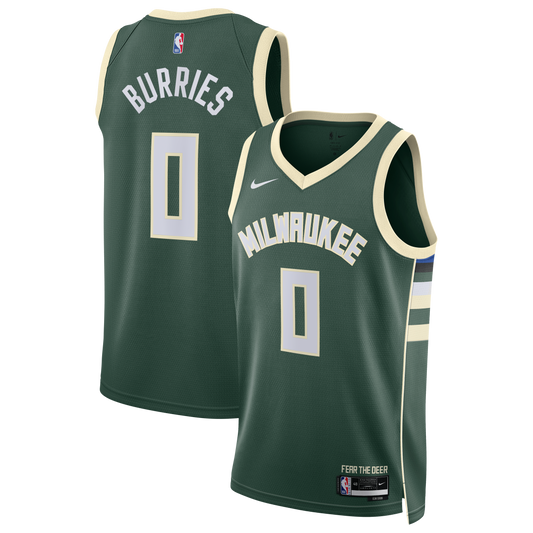Unisex Milwaukee Bucks Brayden Burries Nike Hunter Green Swingman Jersey - Icon Edition