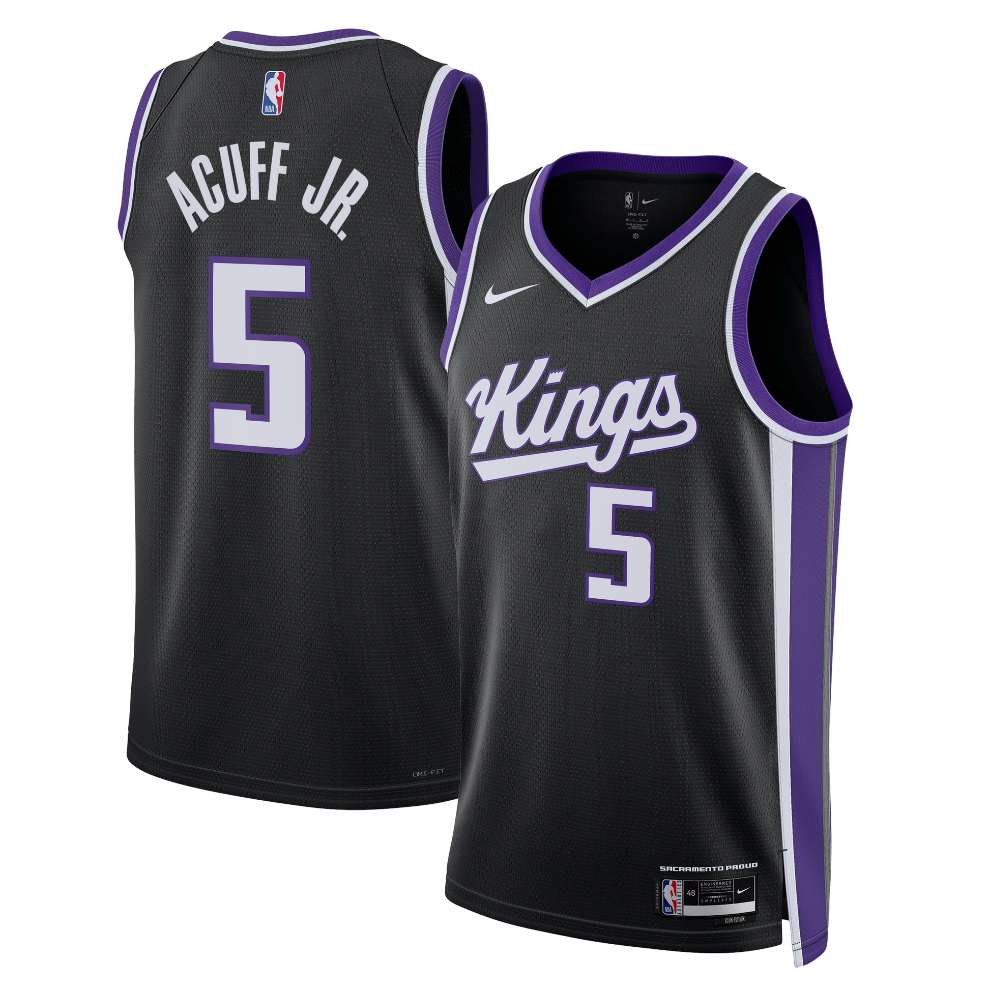 Unisex Sacramento Kings Darius Acuff Jr. Nike Black Swingman Jersey - Icon Edition