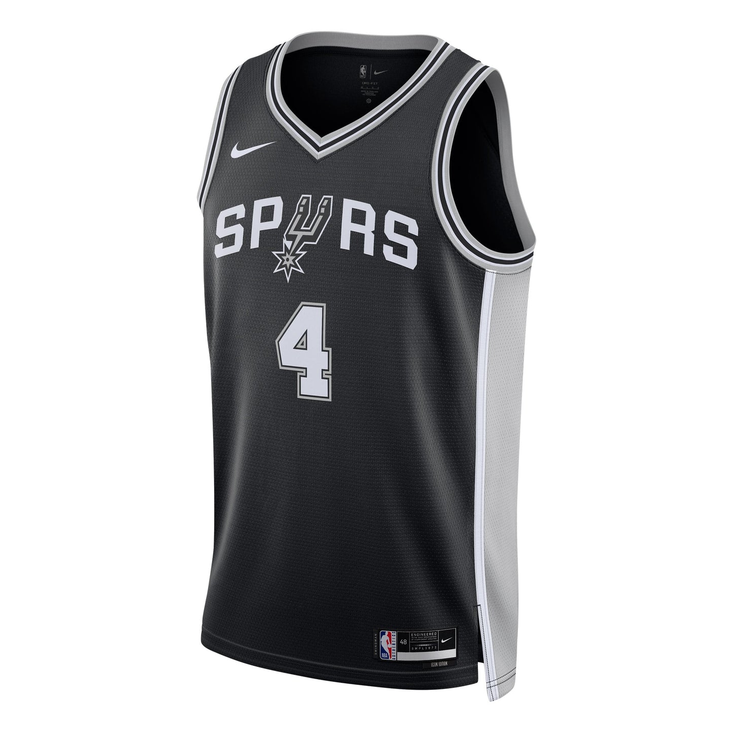 Unisex San Antonio Spurs De'Aaron Fox Nike Black Swingman Player Jersey - Icon Edition