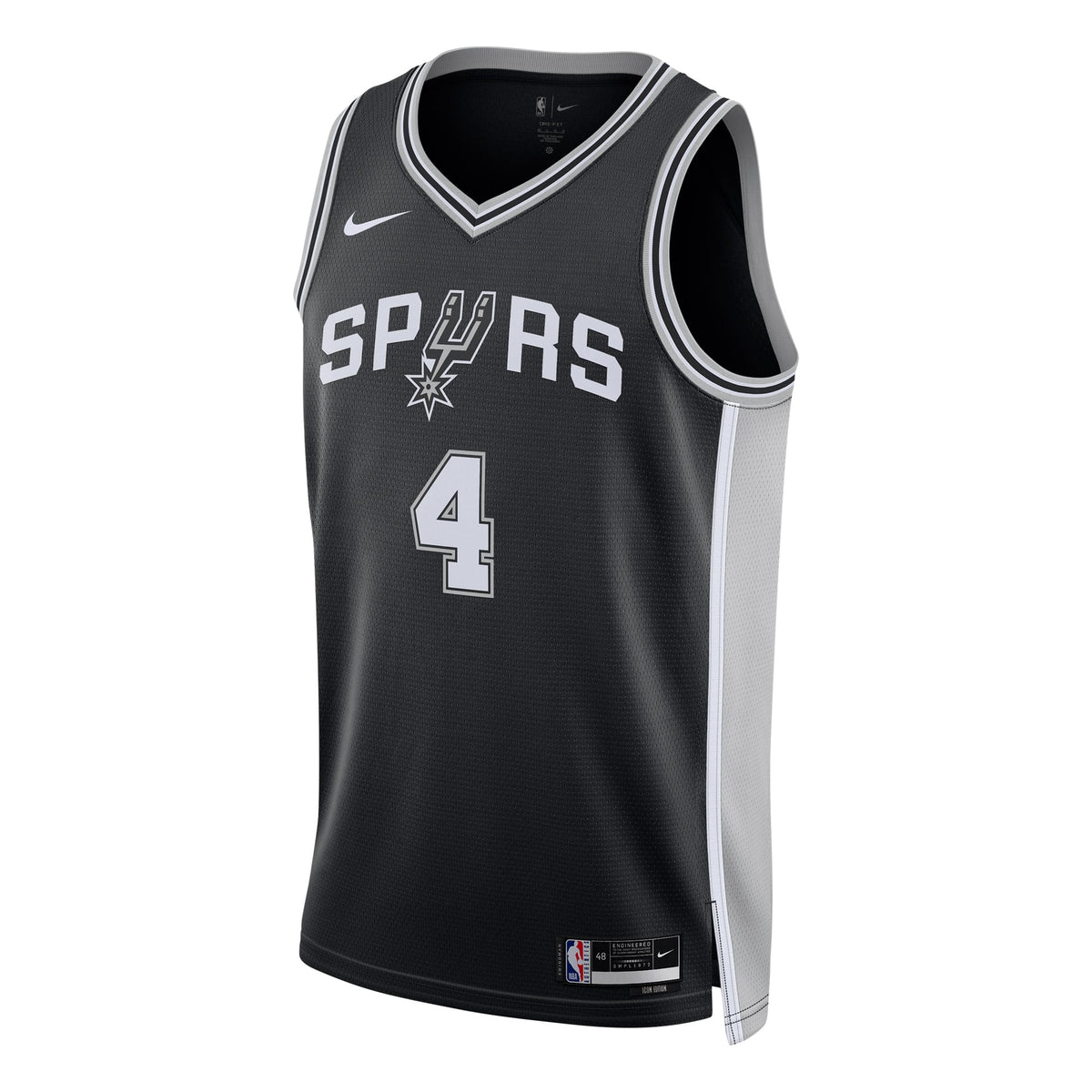 Unisex San Antonio Spurs De'Aaron Fox Nike Black Swingman Player Jersey - Icon Edition