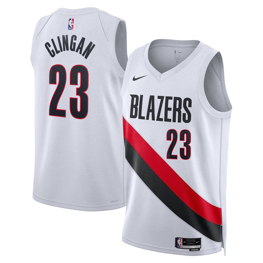 Unisex Portland Trail Blazers Donovan Clingan Nike White Swingman Jersey - Association Edition