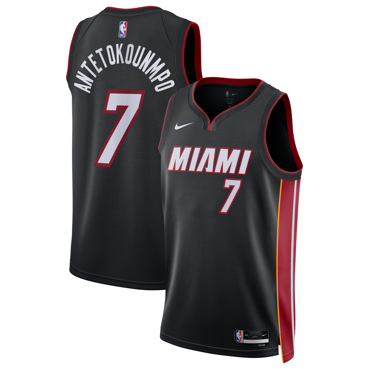 Unisex Miami Heat Giannis Antetokounmpo Nike Black Swingman Jersey - Icon Edition