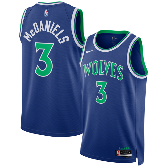 Unisex Minnesota Timberwolves Jaden McDaniels Nike Blue Swingman Jersey - Icon Edition