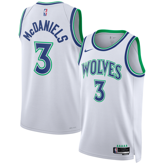 Unisex Minnesota Timberwolves Jaden McDaniels Nike White Swingman Jersey - Association Edition