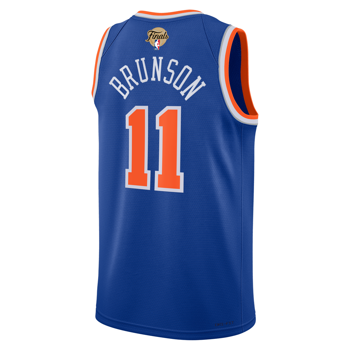 Unisex New York Knicks Jalen Brunson Nike Blue 2026 NBA Finals Patch Swingman Jersey - Icon Edition
