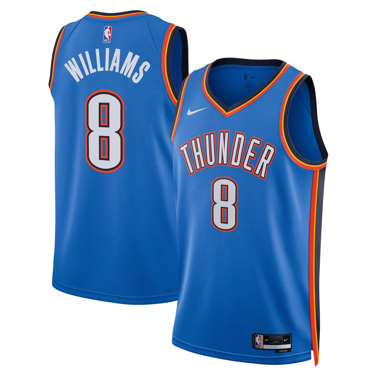Unisex Oklahoma City Thunder Jalen Williams Nike Blue Swingman Jersey - Icon Edition