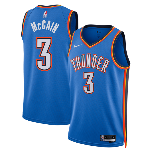 Unisex Oklahoma City Thunder Jared McCain Nike Blue Swingman Jersey - Icon Edition