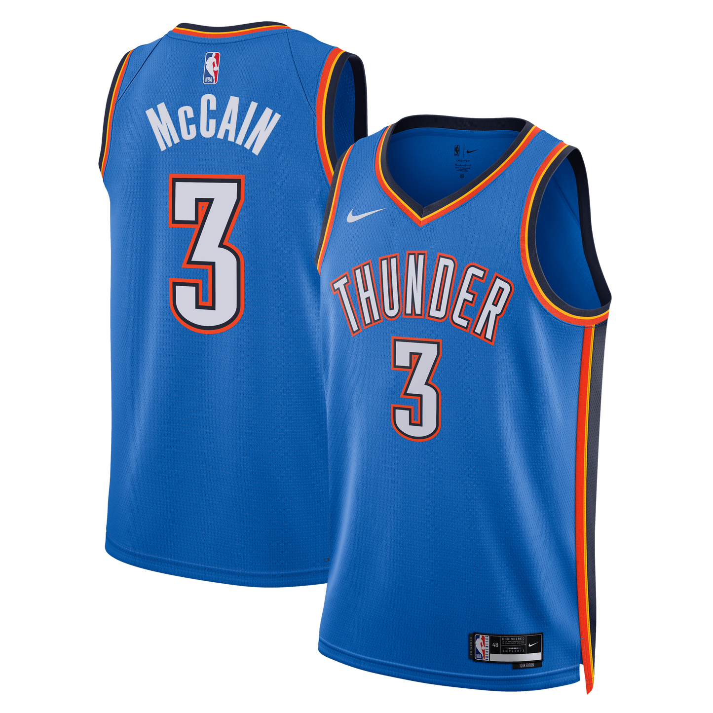 Unisex Oklahoma City Thunder Jared McCain Nike Blue Swingman Jersey - Icon Edition