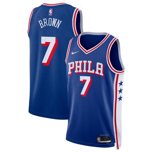 Unisex Philadelphia 76ers Jaylen Brown Nike Royal Swingman Jersey - Icon Edition
