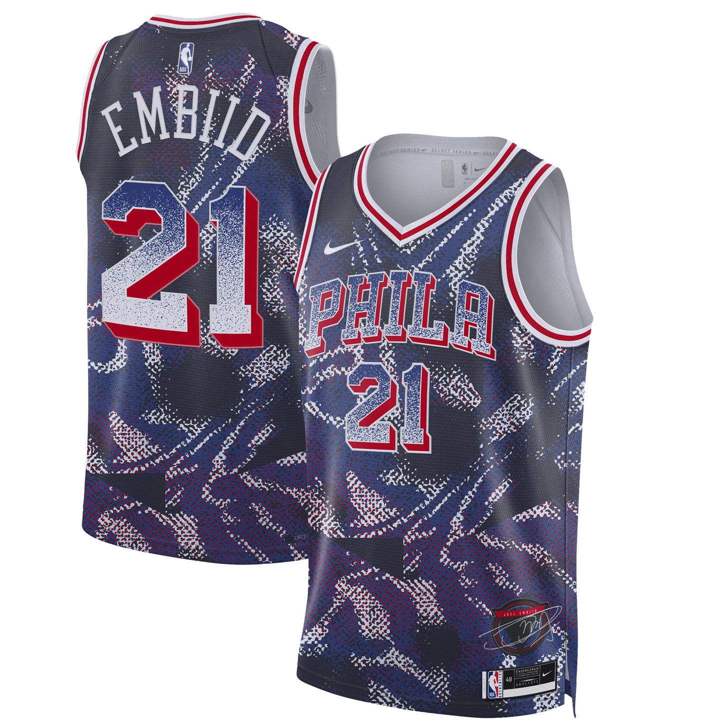 Unisex Philadelphia 76ers Joel Embiid Nike Navy 2025 Select Series Swingman Player Jersey