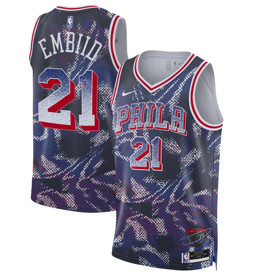 Unisex Philadelphia 76ers Joel Embiid Nike Navy 2025 Select Series Swingman Player Jersey