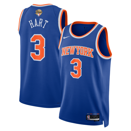 Unisex New York Knicks Josh Hart Nike Blue 2026 NBA Finals Patch Swingman Jersey - Icon Edition