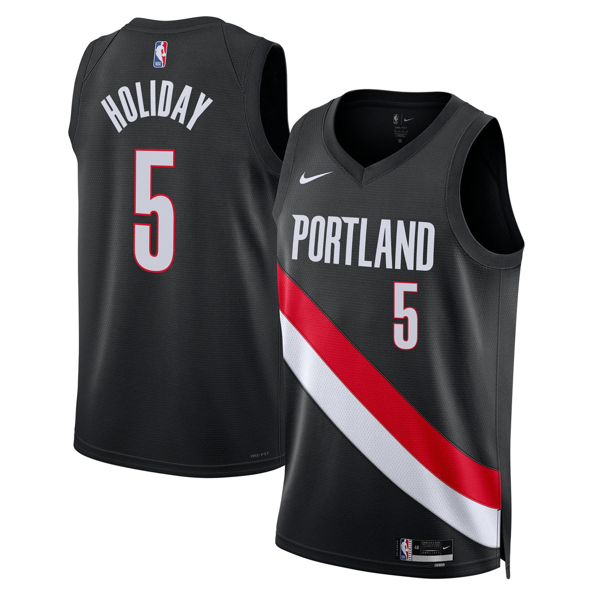 Unisex Portland Trail Blazers Jrue Holiday Nike Black Swingman Jersey - Icon Edition