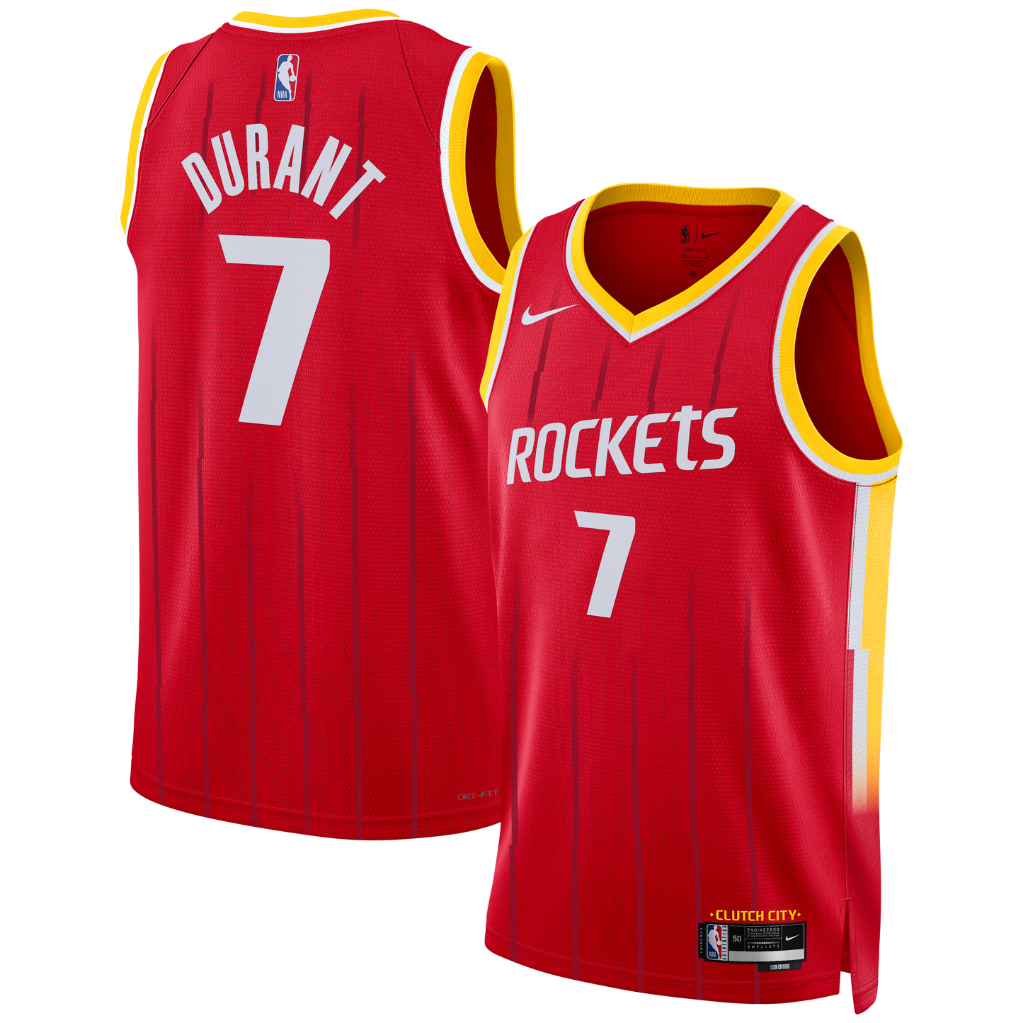 Unisex Houston Rockets Kevin Durant Nike Red Swingman Jersey - Icon Edition