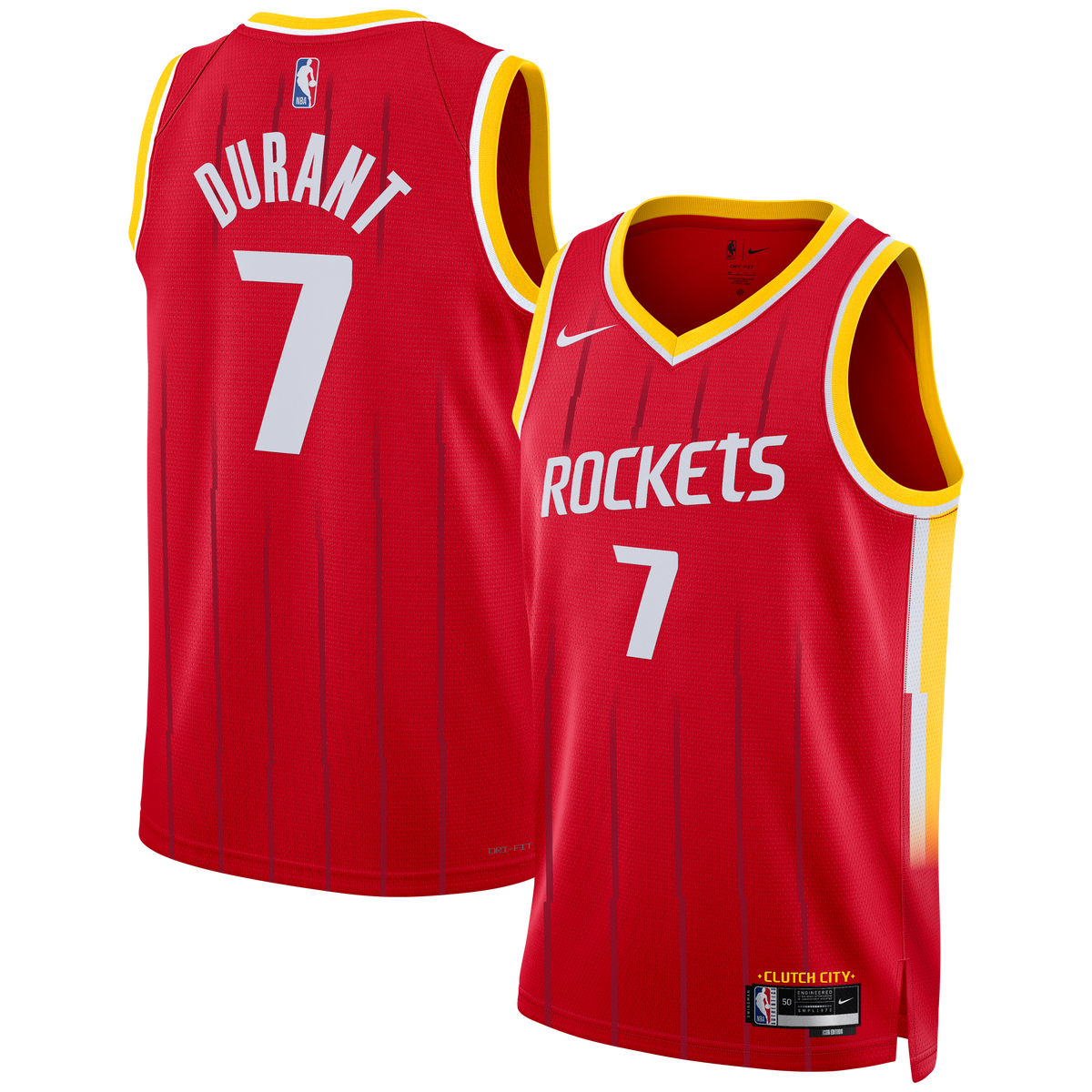 Unisex Houston Rockets Kevin Durant Nike Red Swingman Jersey - Icon Edition