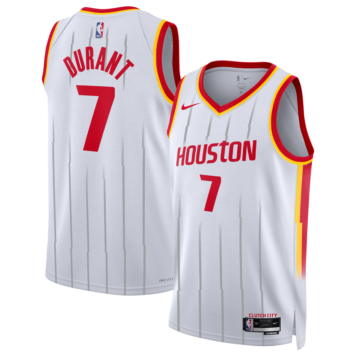 Unisex Houston Rockets Kevin Durant Nike White Swingman Jersey - Association Edition