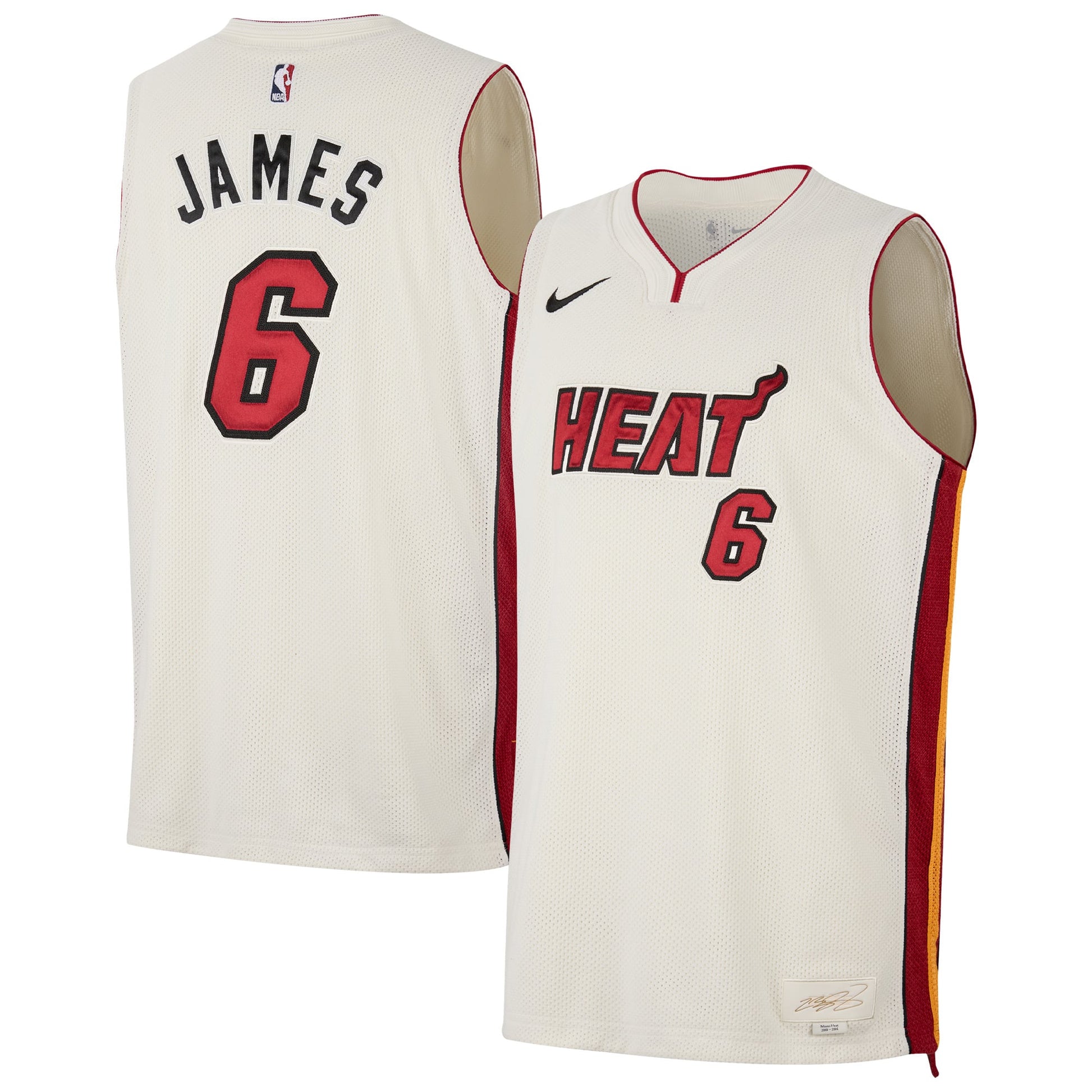Unisex Miami Heat LeBron James Nike Cream Forever King Reserve Authentic Jersey