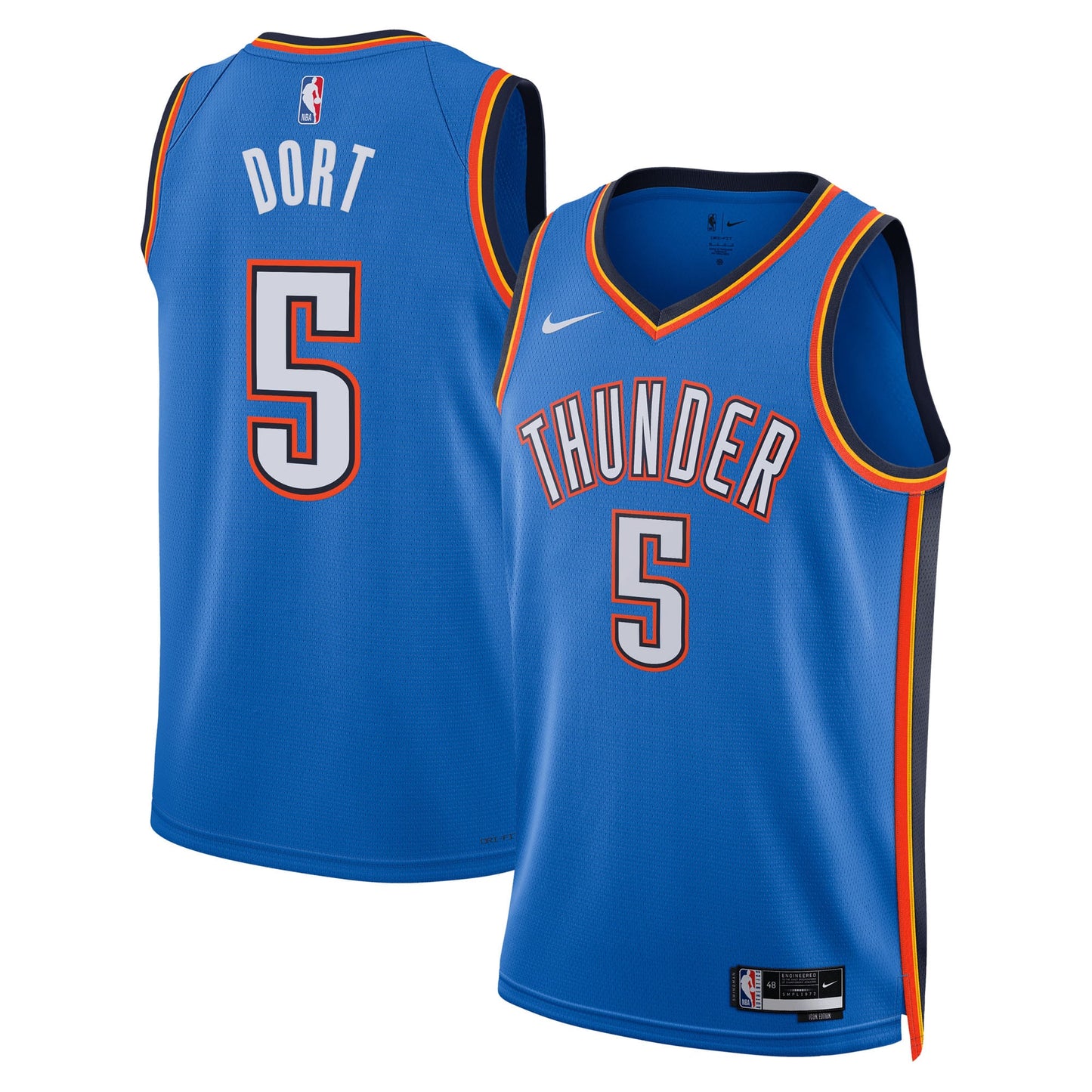 Unisex Oklahoma City Thunder Luguentz Dort Nike Blue Swingman Jersey - Icon Edition