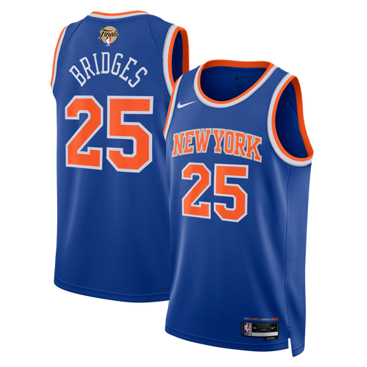 Unisex New York Knicks Mikal Bridges Nike Blue 2026 NBA Finals Patch Swingman Jersey - Icon Edition