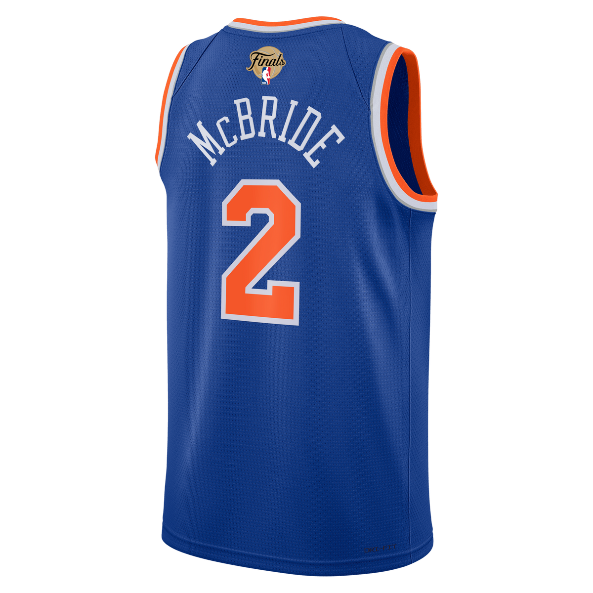 Unisex New York Knicks Miles McBride Nike Blue 2026 NBA Finals Patch Swingman Jersey - Icon Edition