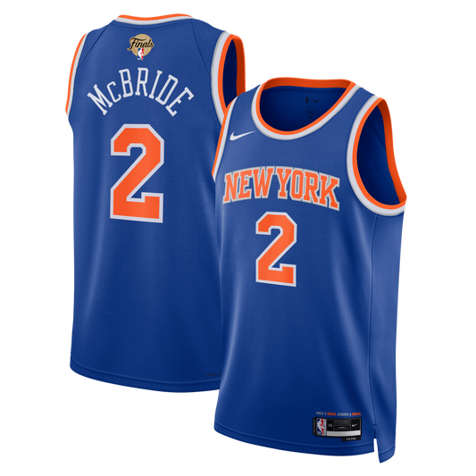 Unisex New York Knicks Miles McBride Nike Blue 2026 NBA Finals Patch Swingman Jersey - Icon Edition