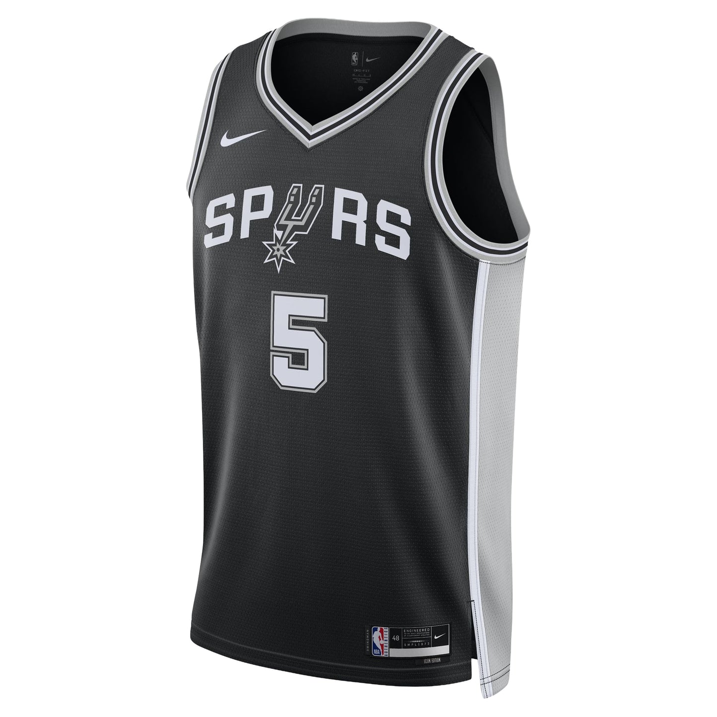 Unisex San Antonio Spurs Stephon Castle Nike Black Swingman Jersey - Icon Edition