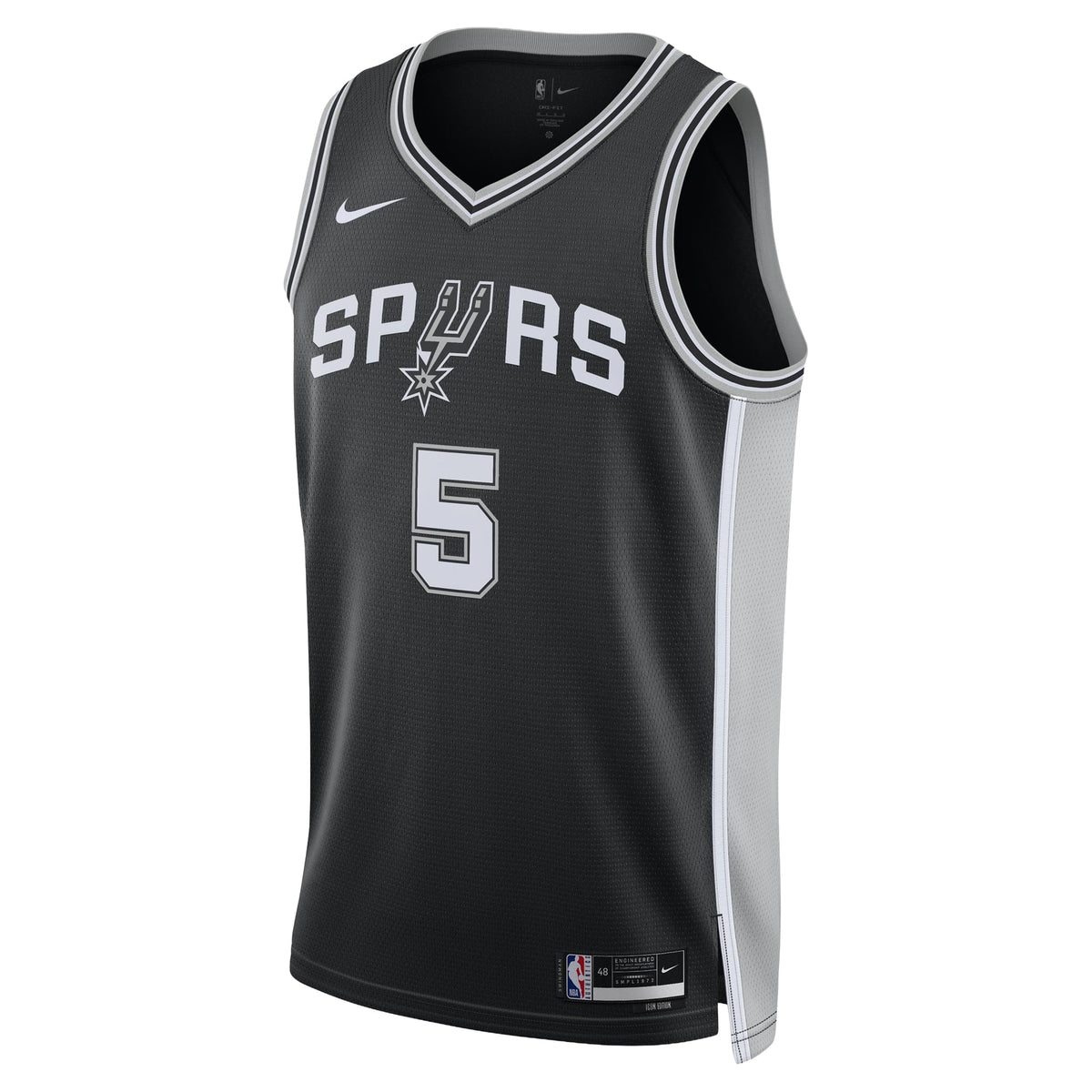 Unisex San Antonio Spurs Stephon Castle Nike Black Swingman Jersey - Icon Edition