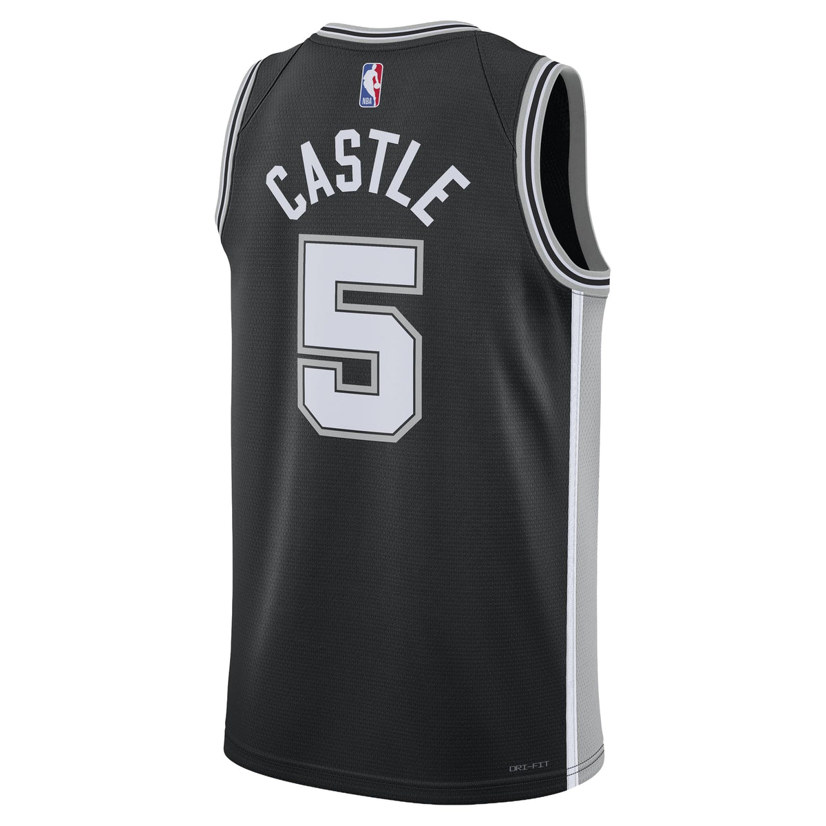 Unisex San Antonio Spurs Stephon Castle Nike Black Swingman Jersey - Icon Edition