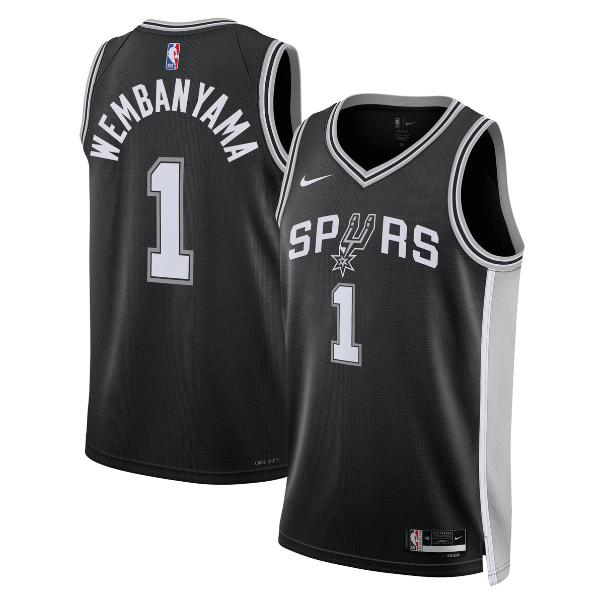 Unisex San Antonio Spurs Victor Wembanyama Nike Black Swingman Jersey - Icon Edition