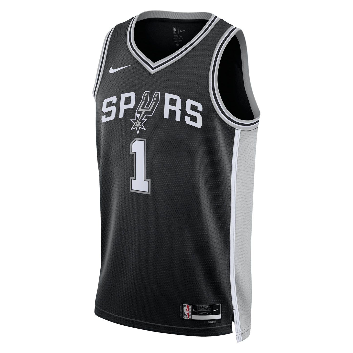 Unisex San Antonio Spurs Victor Wembanyama Nike Black Swingman Jersey - Icon Edition