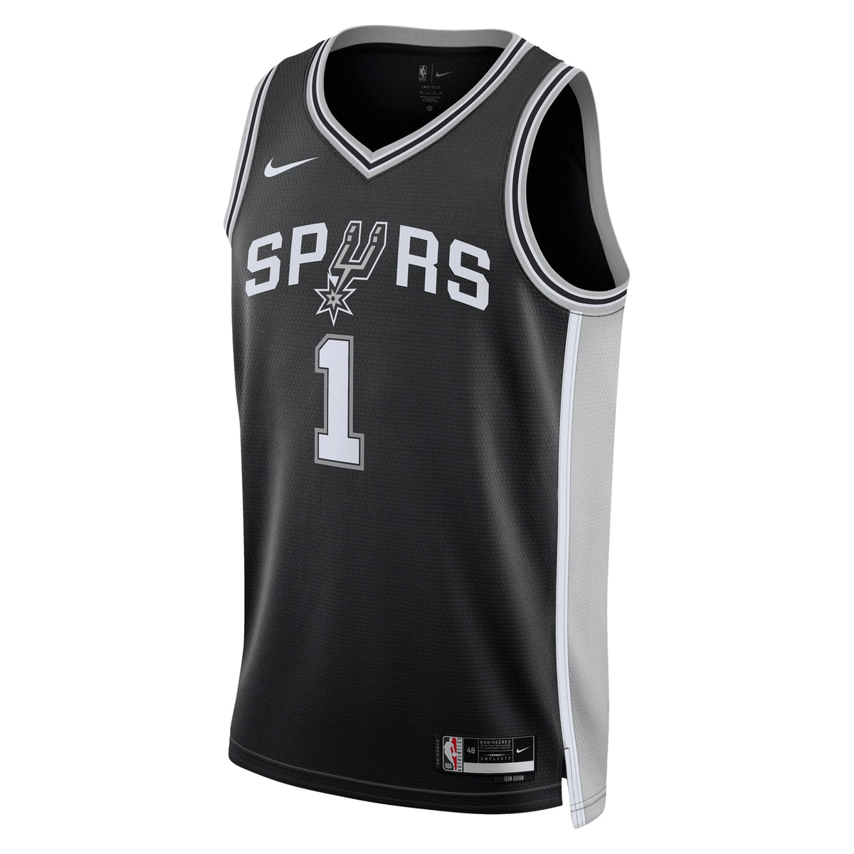 Unisex San Antonio Spurs Victor Wembanyama Nike Black Swingman Jersey - Icon Edition