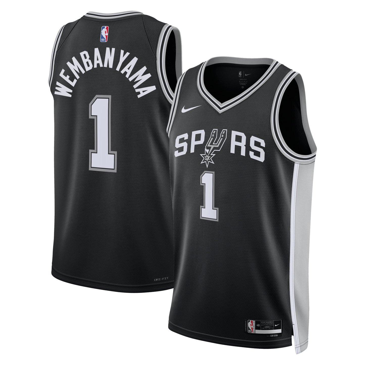 Unisex San Antonio Spurs Victor Wembanyama Nike Black Swingman Jersey - Icon Edition
