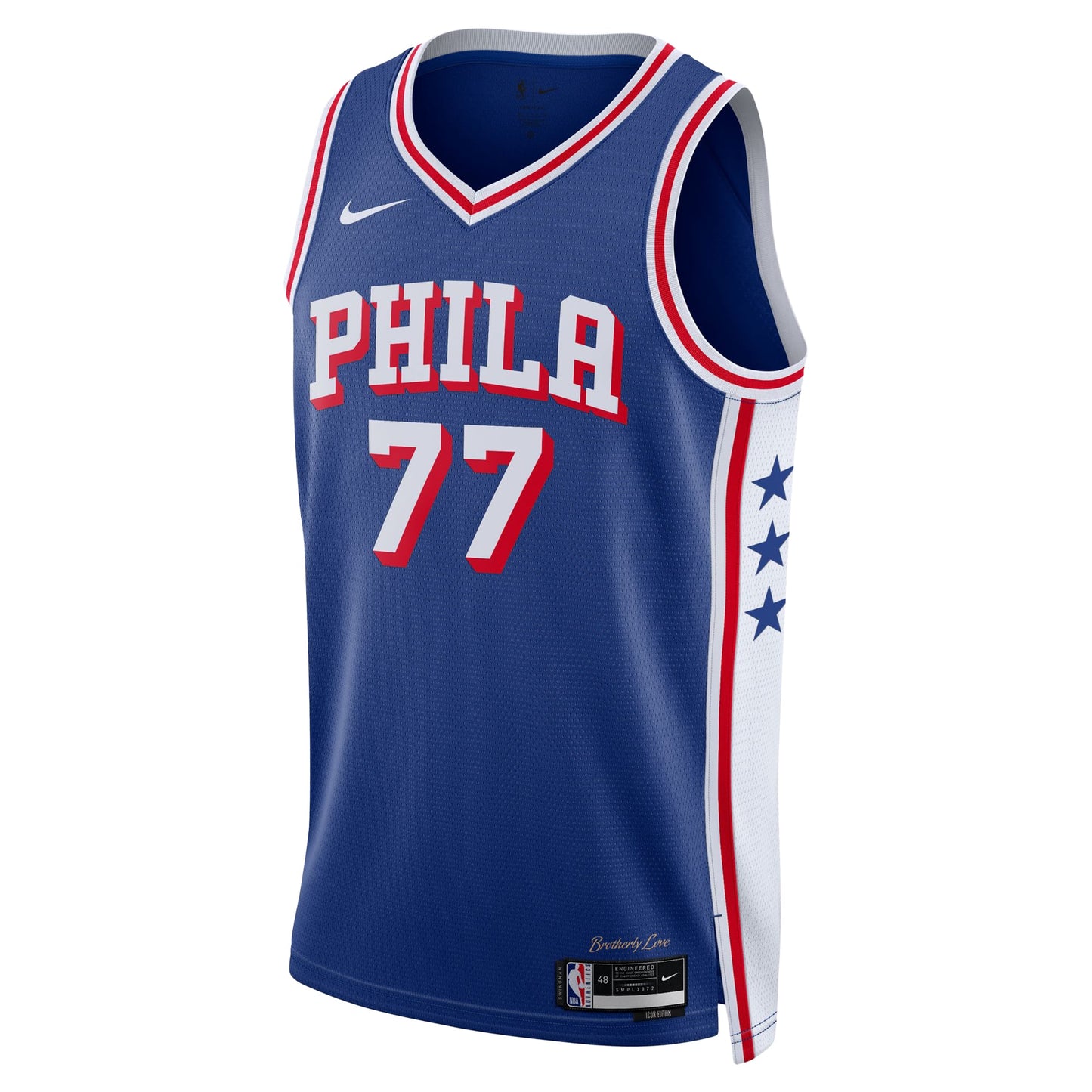 Unisex Philadelphia 76ers VJ Edgecombe Nike Royal Swingman Jersey - Icon Edition