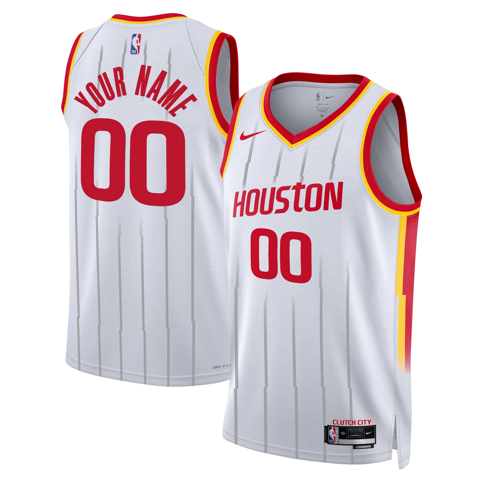 Unisex Houston Rockets  Nike White Swingman Custom Jersey - Association Edition