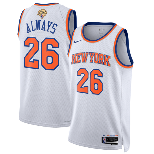 Unisex New York Knicks  Nike White 2026 NBA Finals Champions Always 26 Swingman Jersey - Association Edition
