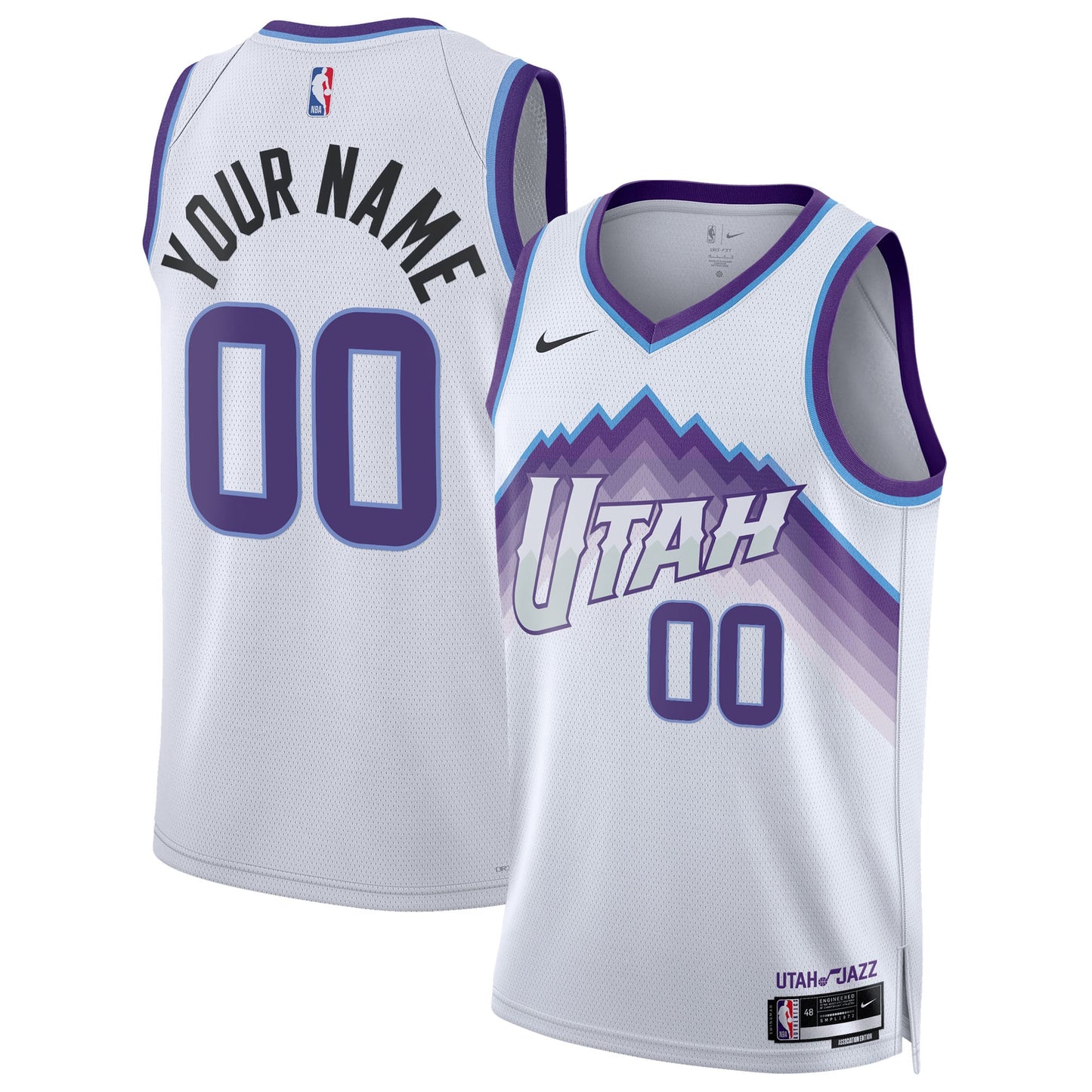 Unisex Utah Jazz Nike White Swingman Custom Jersey - Association Edition