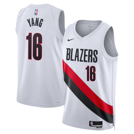 Unisex Portland Trail Blazers Yang Hansen Nike White Swingman Jersey - Association Edition