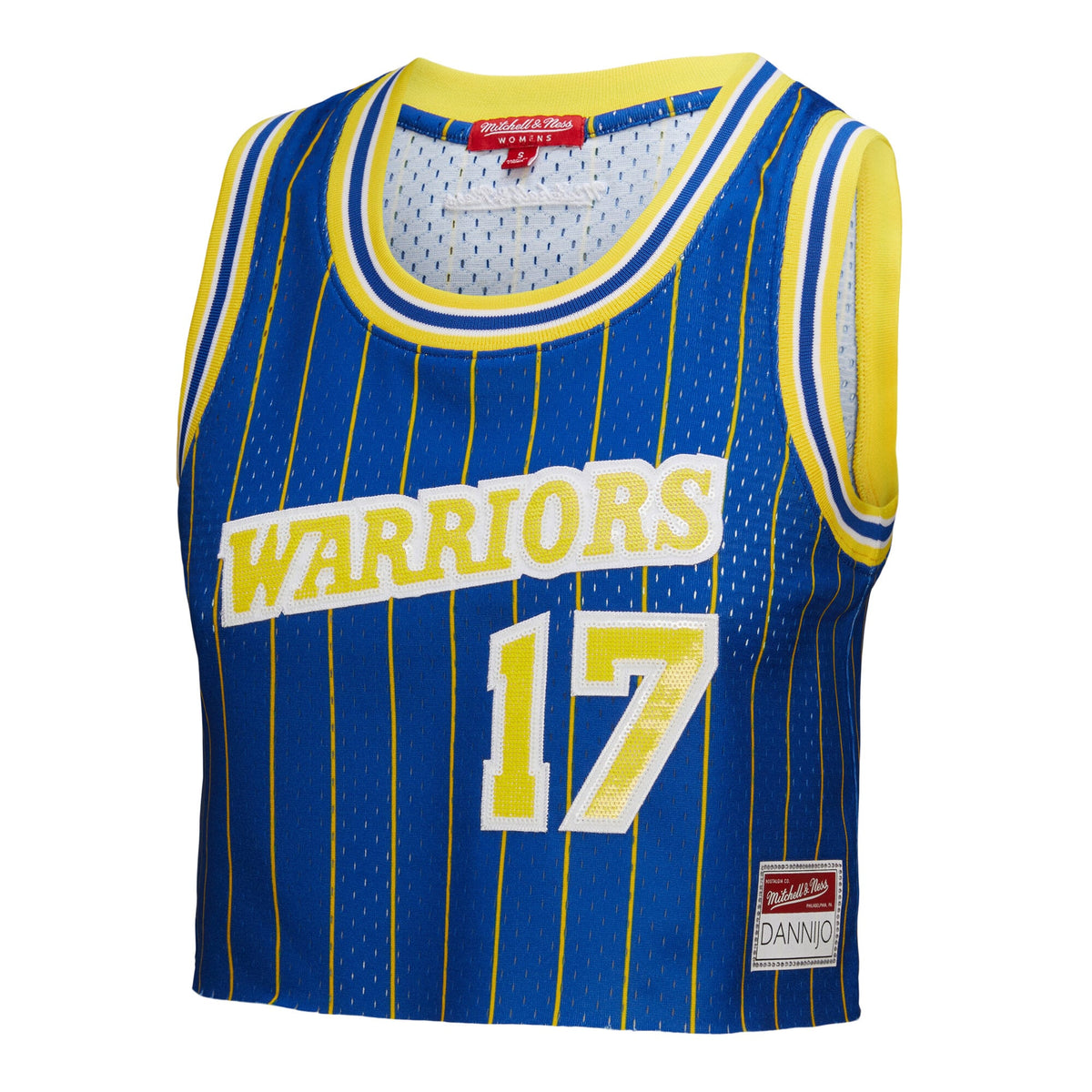 Women's Golden State Warriors Chris Mullin Mitchell & Ness x DANNIJO Royal Fashion Cropped Basketball Jersey