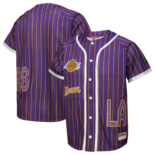 Women's Los Angeles Lakers  Mitchell & Ness x DANNIJO Purple Fashion Baseball Jersey