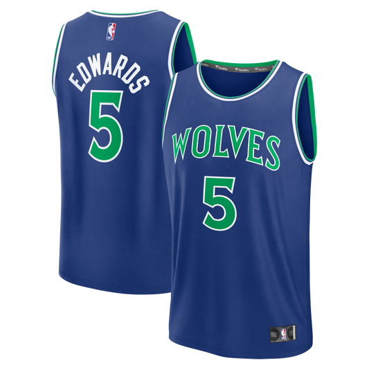 Youth Minnesota Timberwolves Anthony Edwards Fanatics Blue Fast Break Jersey - Icon Edition
