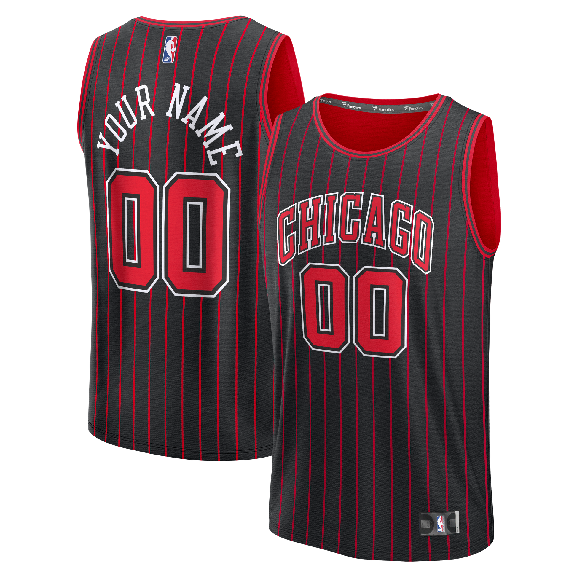 Youth Chicago Bulls Fanatics Black Fast Break Custom Jersey - Statement Edition