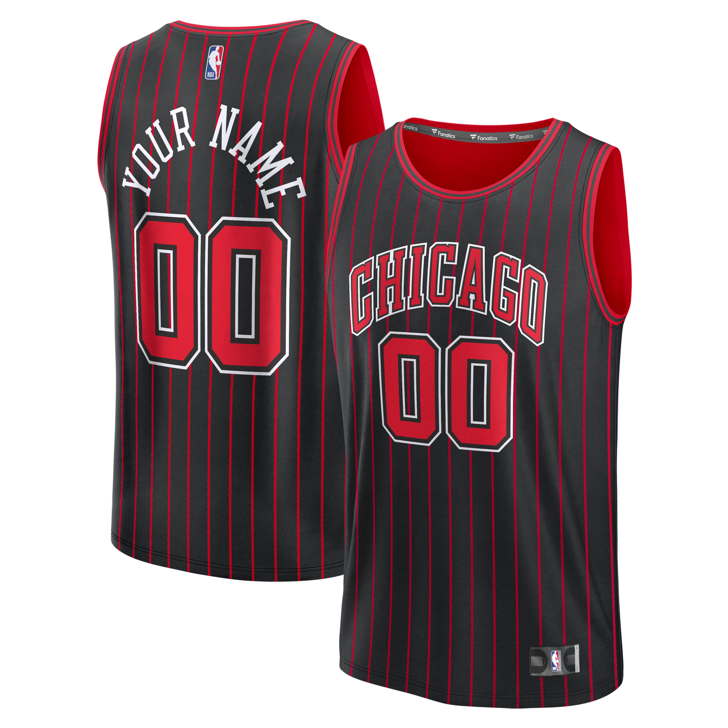 Youth Chicago Bulls Fanatics Black Fast Break Custom Jersey - Statement Edition
