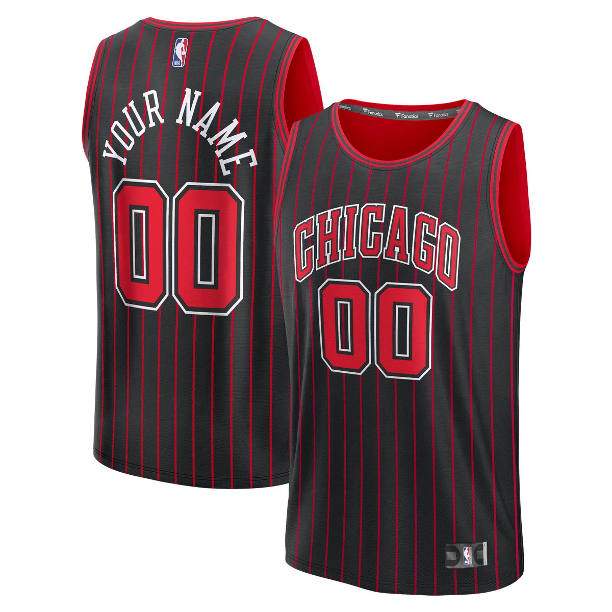Youth Chicago Bulls Fanatics Black Fast Break Custom Jersey - Statement Edition