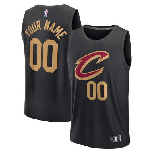 Youth Cleveland Cavaliers Fanatics Black Fast Break Custom Jersey - Statement Edition