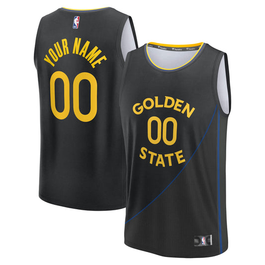 Youth Golden State Warriors Fanatics Black Fast Break Custom Replica Jersey - Statement Edition