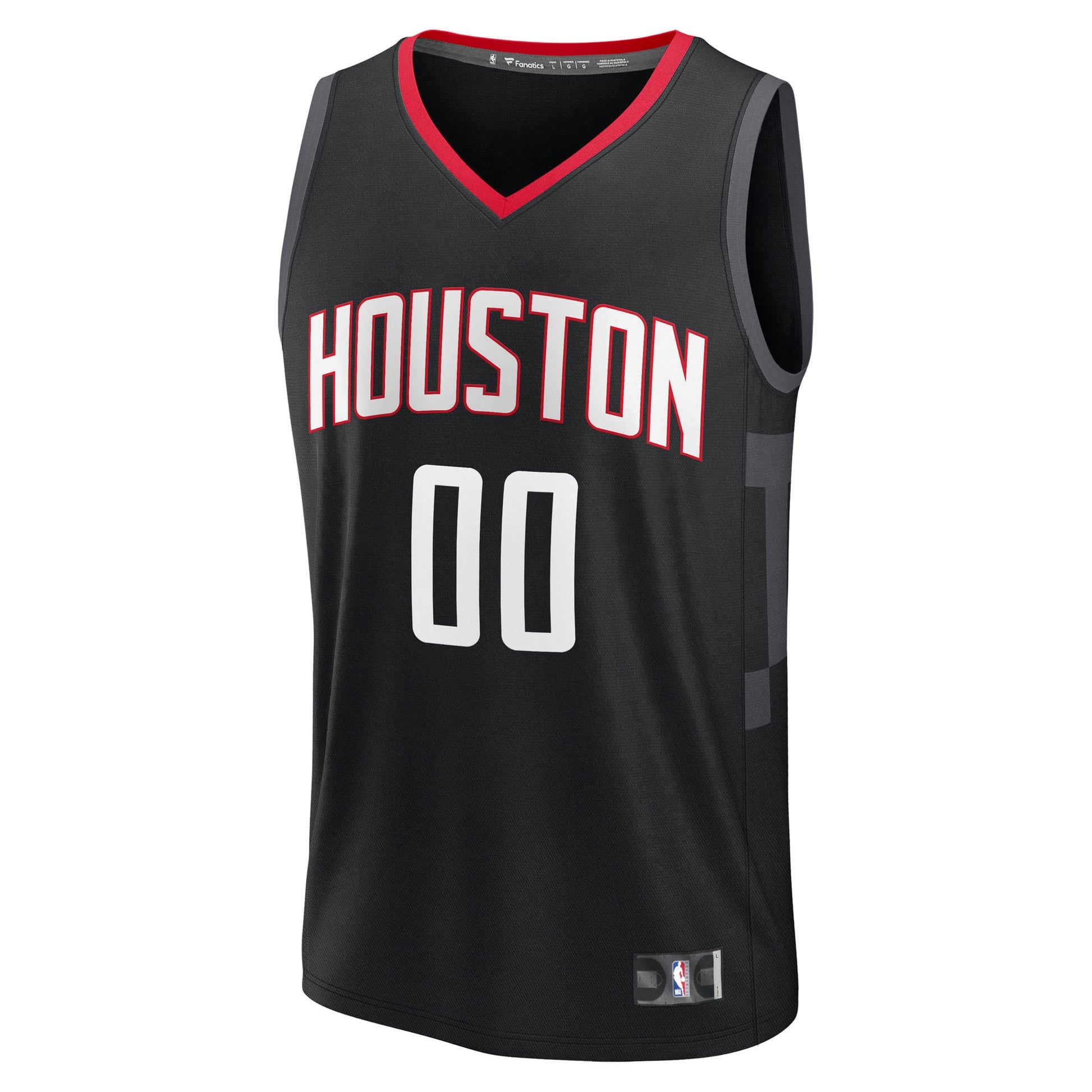 Youth Houston Rockets Fanatics Black Fast Break Custom Jersey - Statement Edition
