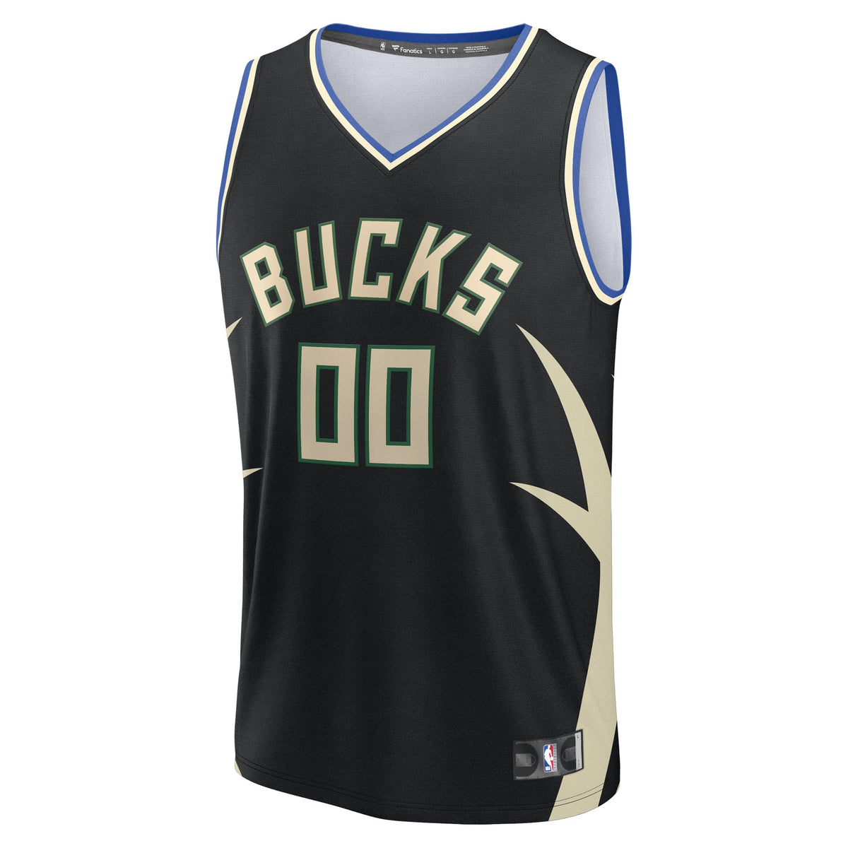 Youth Milwaukee Bucks Fanatics Black Fast Break Custom Replica Jersey - Statement Edition
